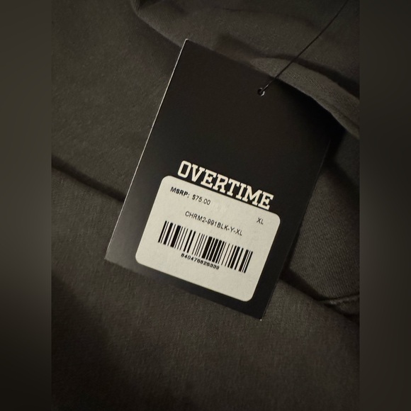 OVERTIME CHROMETEAM grey HOODIE kids UNISEX NEW WITH TAGS size XL - Picture 5 of 8